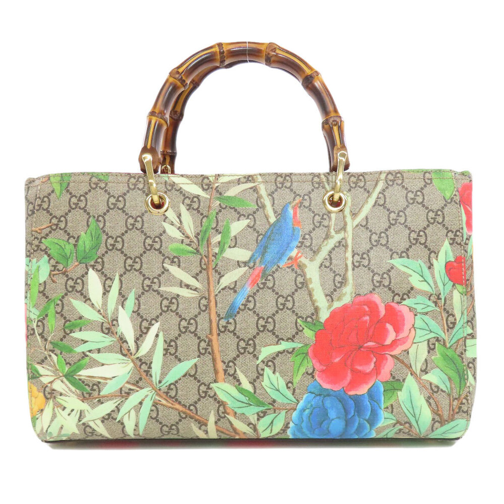 Gucci Bamboo GG Bird Flower Handbag - Picture 2 of 11